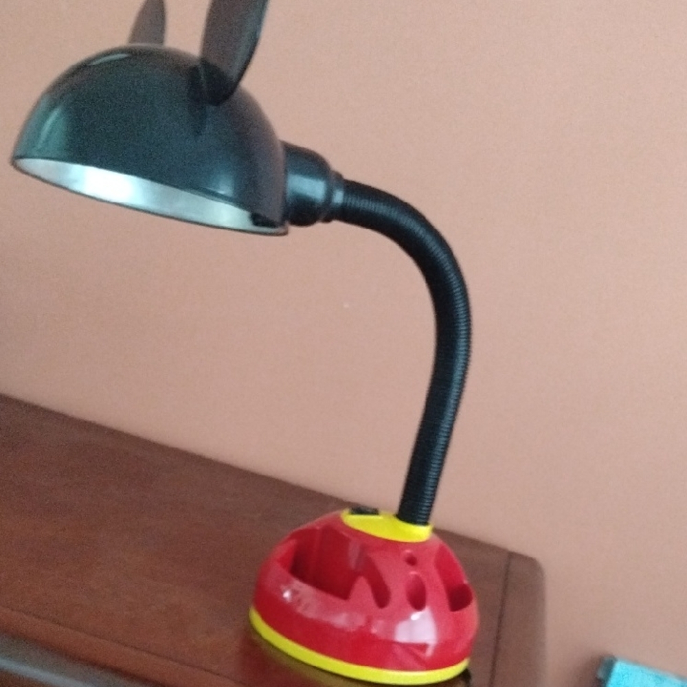 Disney Red and Yellow Lamp with Black Cord